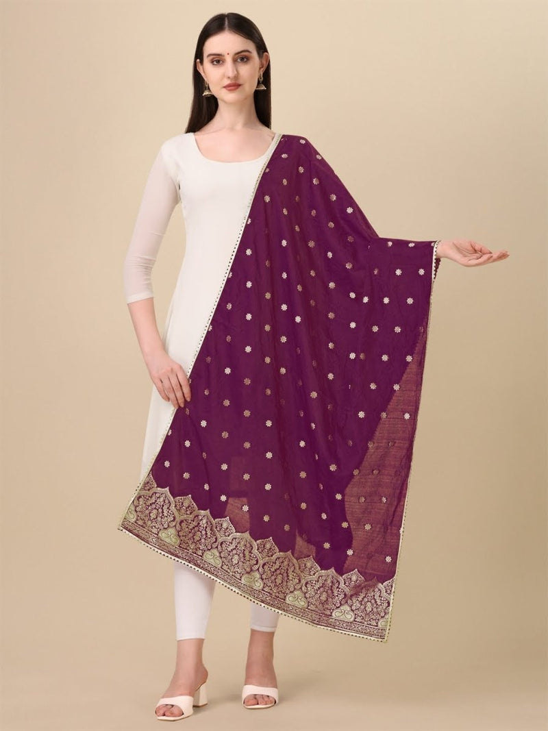 Banarasi Jacquard Weaving Patola Silk Dupatta - Leheriya