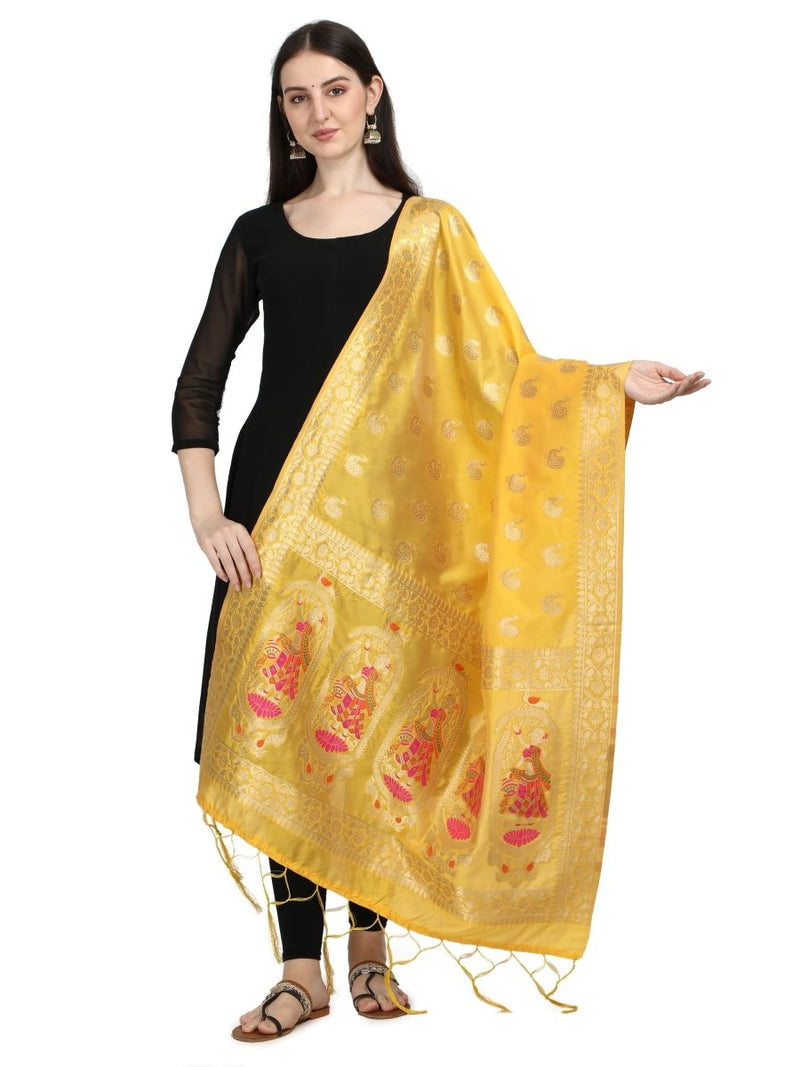 Banarasi Jacquard Weaving Patola Silk Dupatta - Leheriya