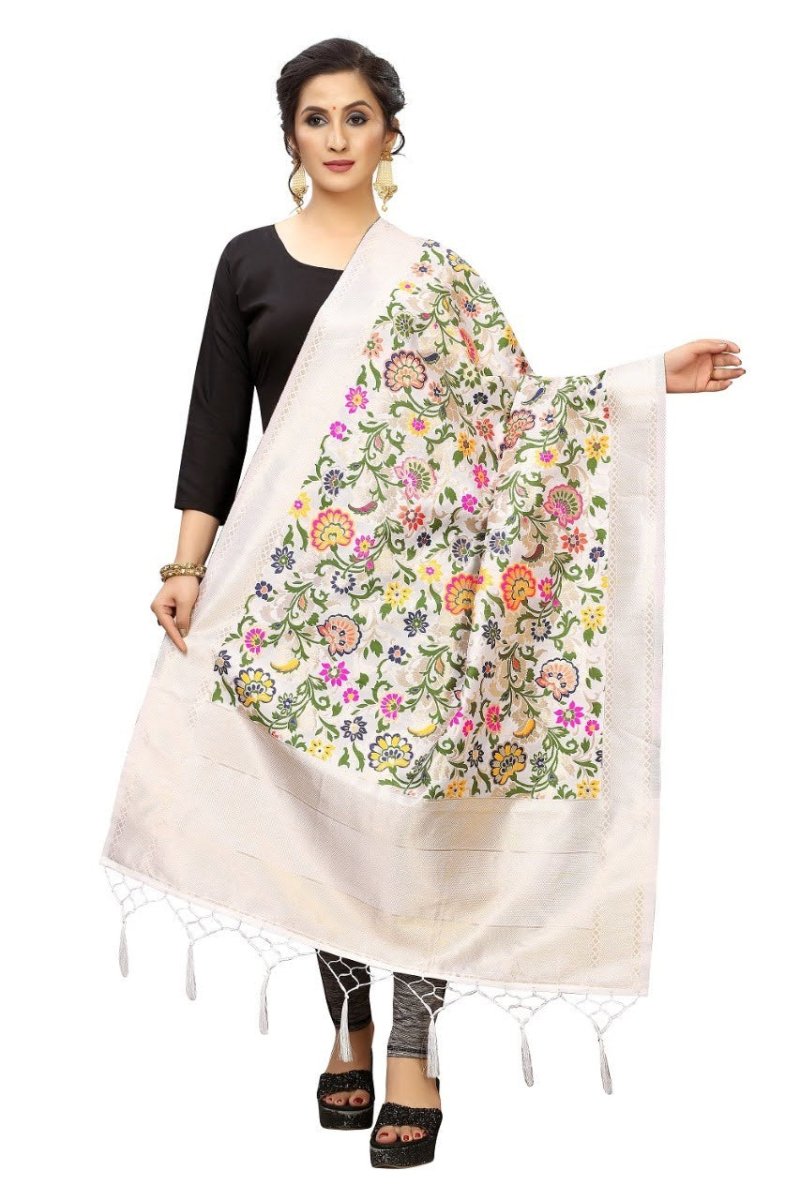 Banarasi Jacquard Weaving Patola Silk Dupatta - Leheriya