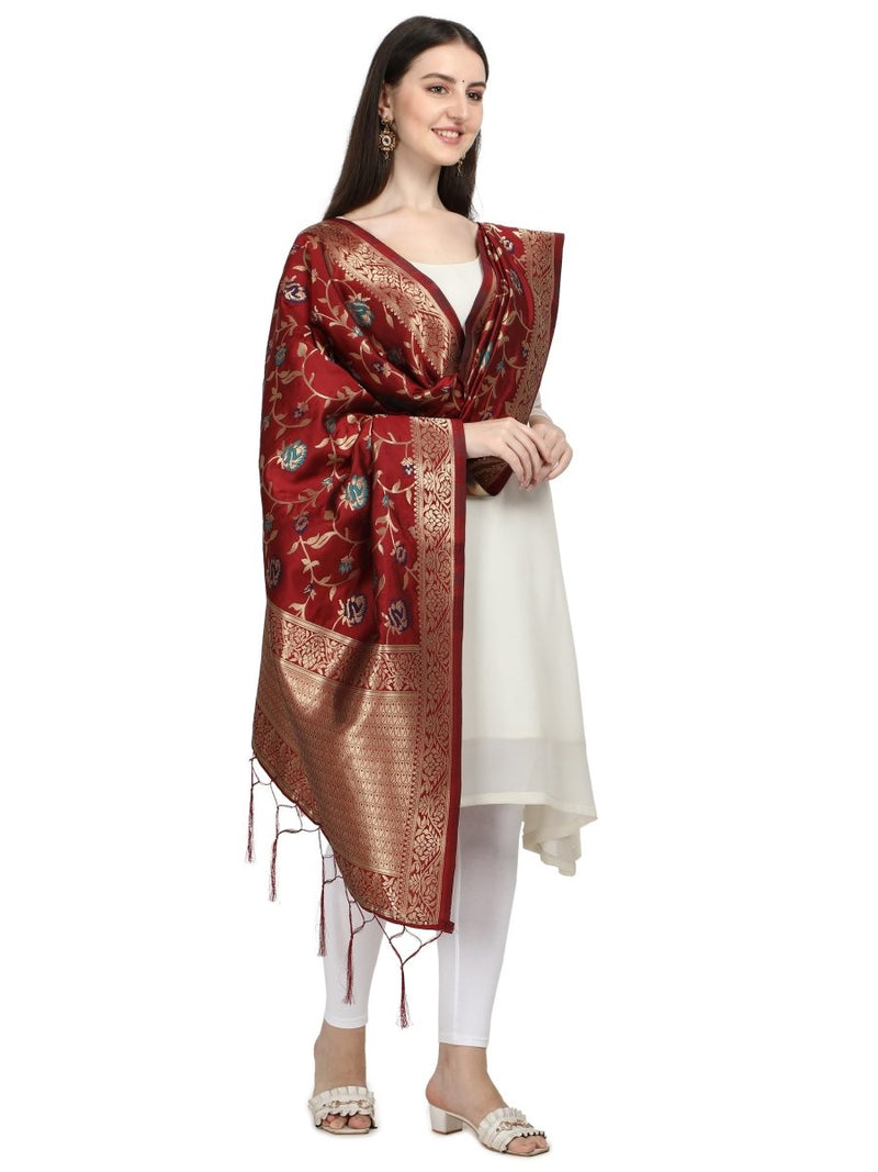 Banarasi Jacquard Weaving Patola Silk Dupatta - Leheriya