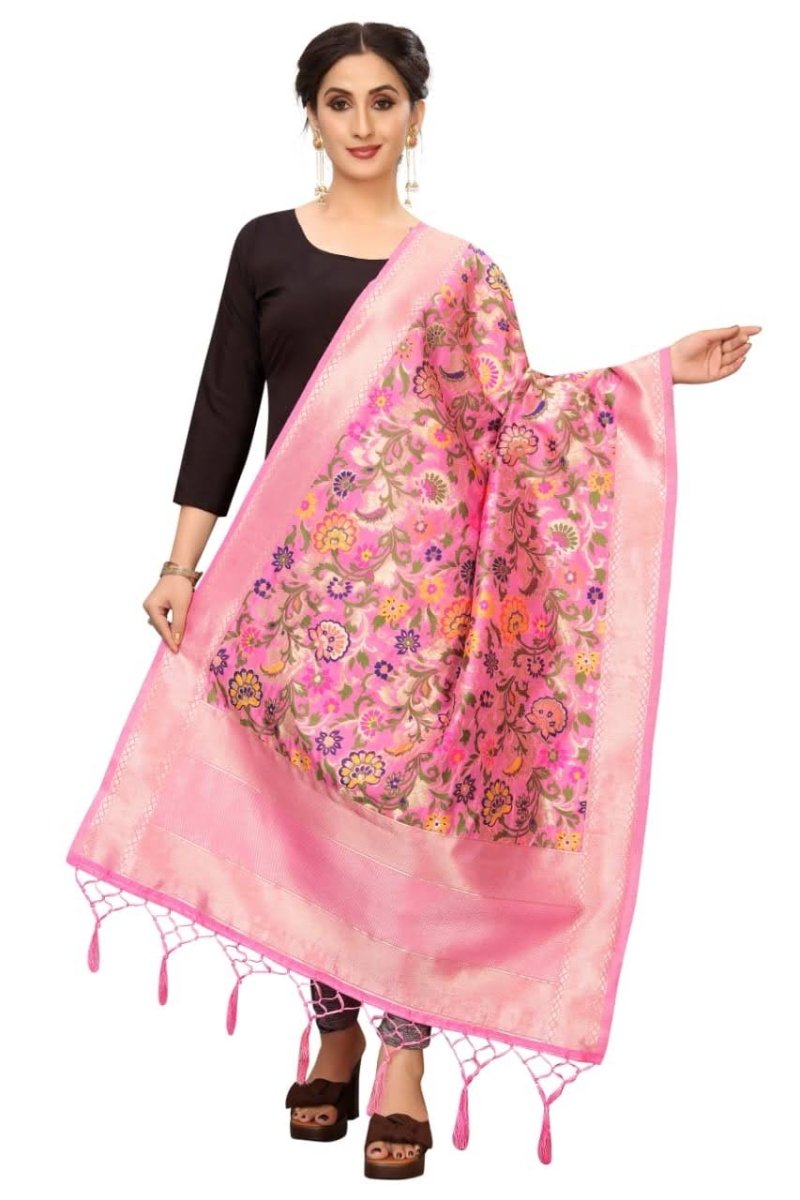 Banarasi Jacquard Weaving Patola Silk Dupatta - Leheriya