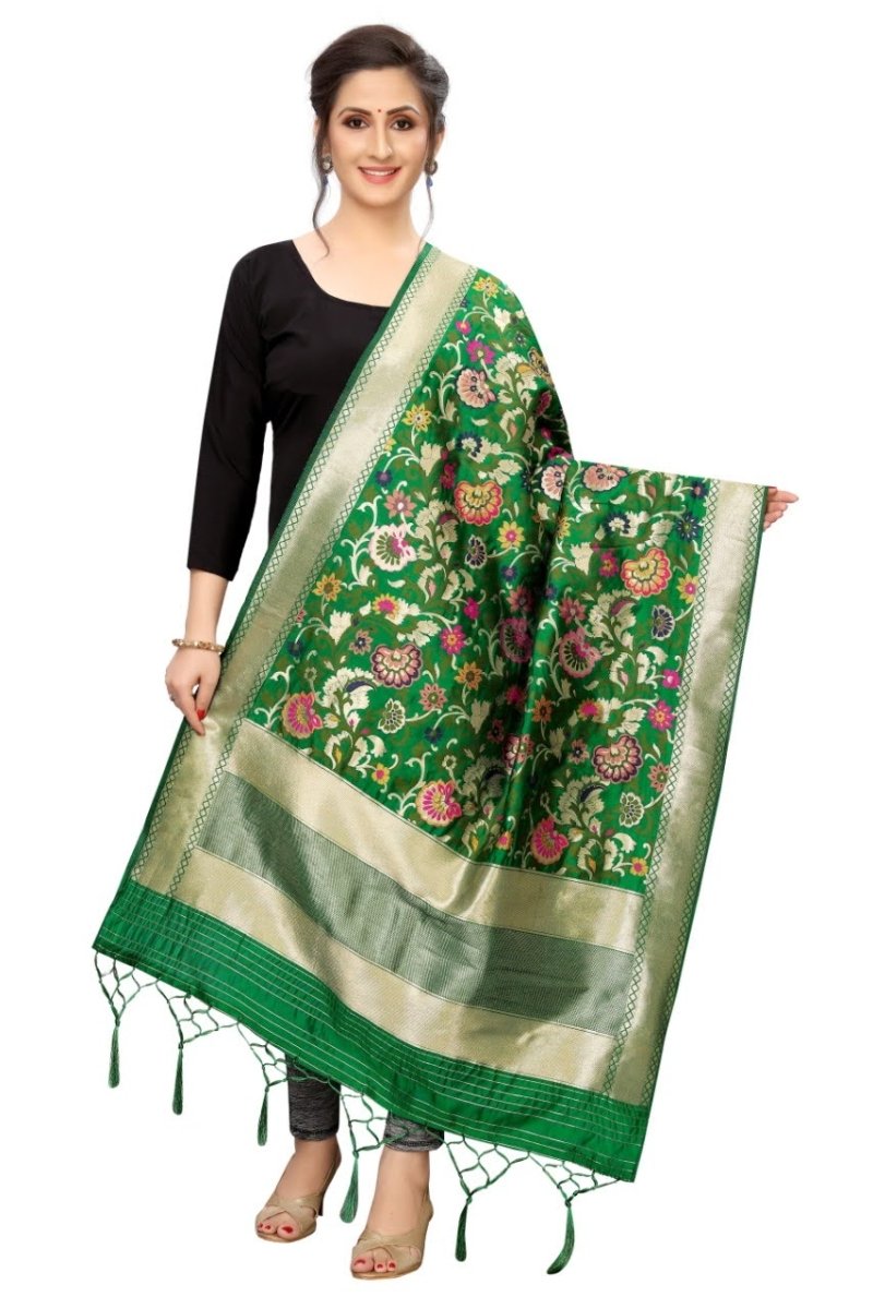 Banarasi Jacquard Weaving Patola Silk Dupatta - Leheriya