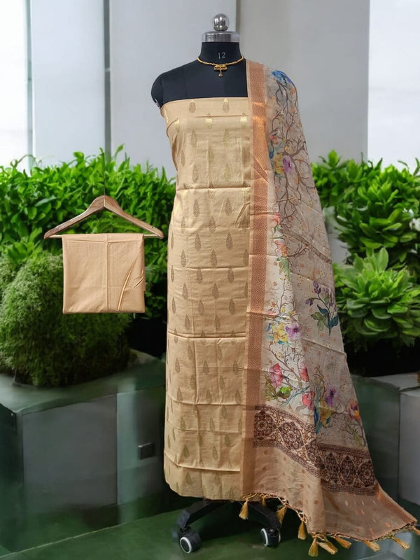 Banarasi Salwar Suit with Digital Print Dupatta - Leheriya