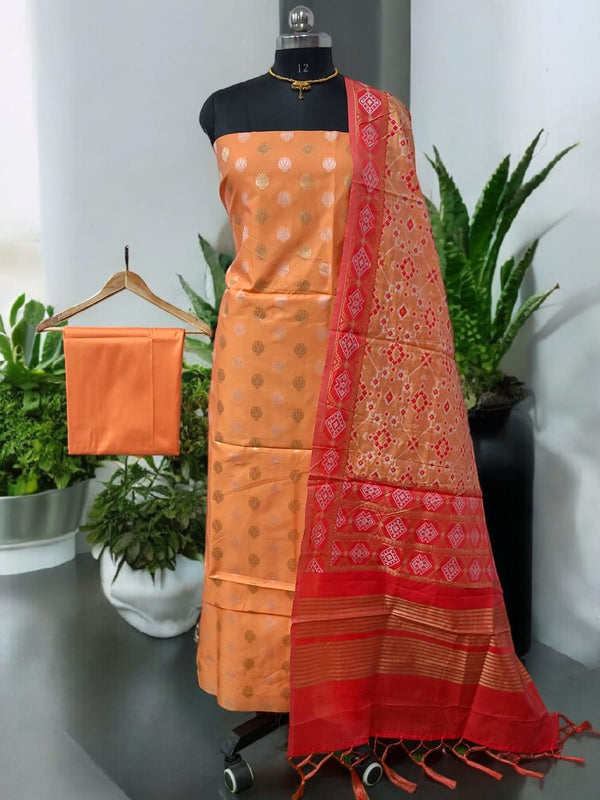 Banarasi Silk Premium Quality Salwar Suit with Patola Woven Dupatta - Leheriya