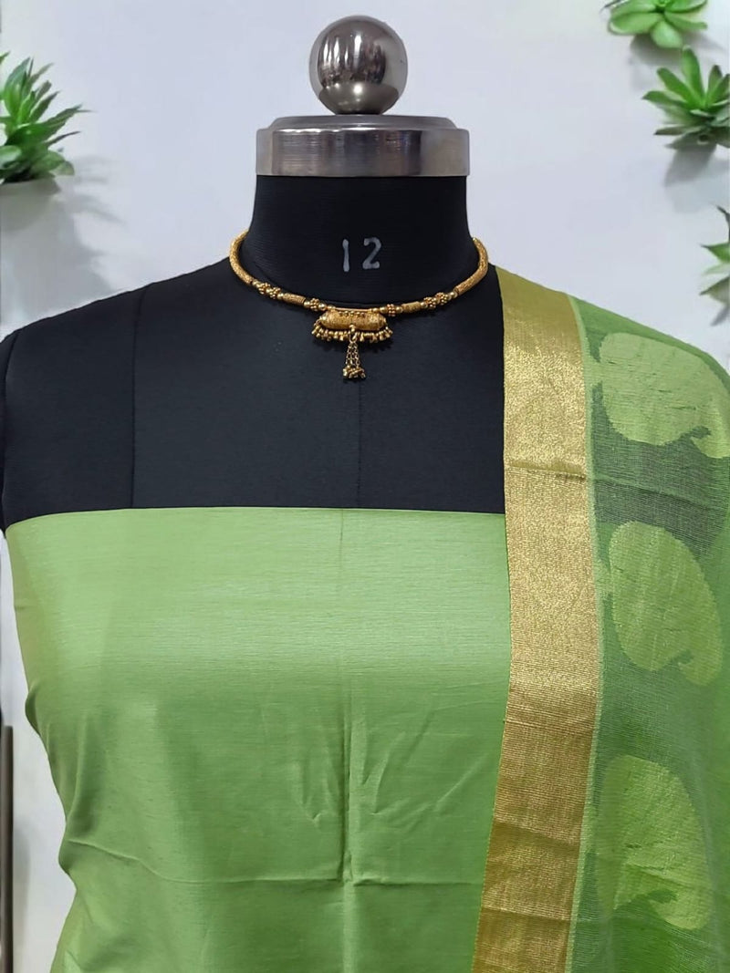 Banarasi Silk Unstitched Suit With Banarasi Dupatta - Leheriya