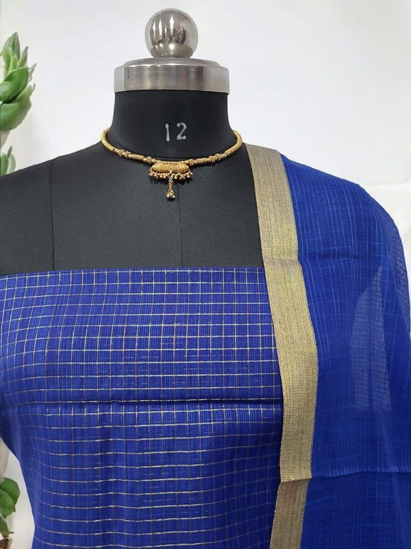 Banarasi Silk Unstitched Suit With Banarasi Dupatta - Leheriya
