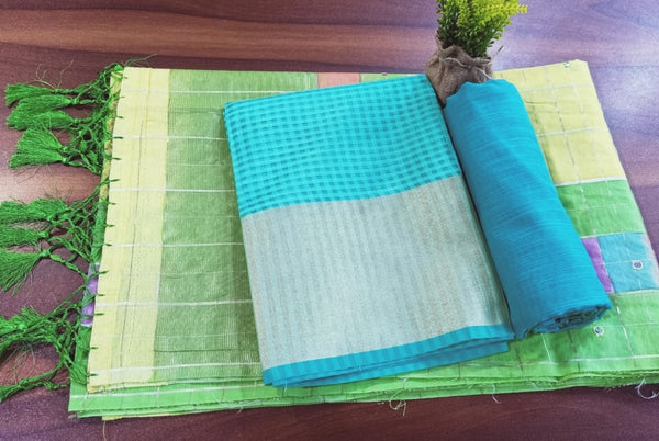 Banarasi Silk Unstitched Suit With Banarasi Dupatta - Leheriya