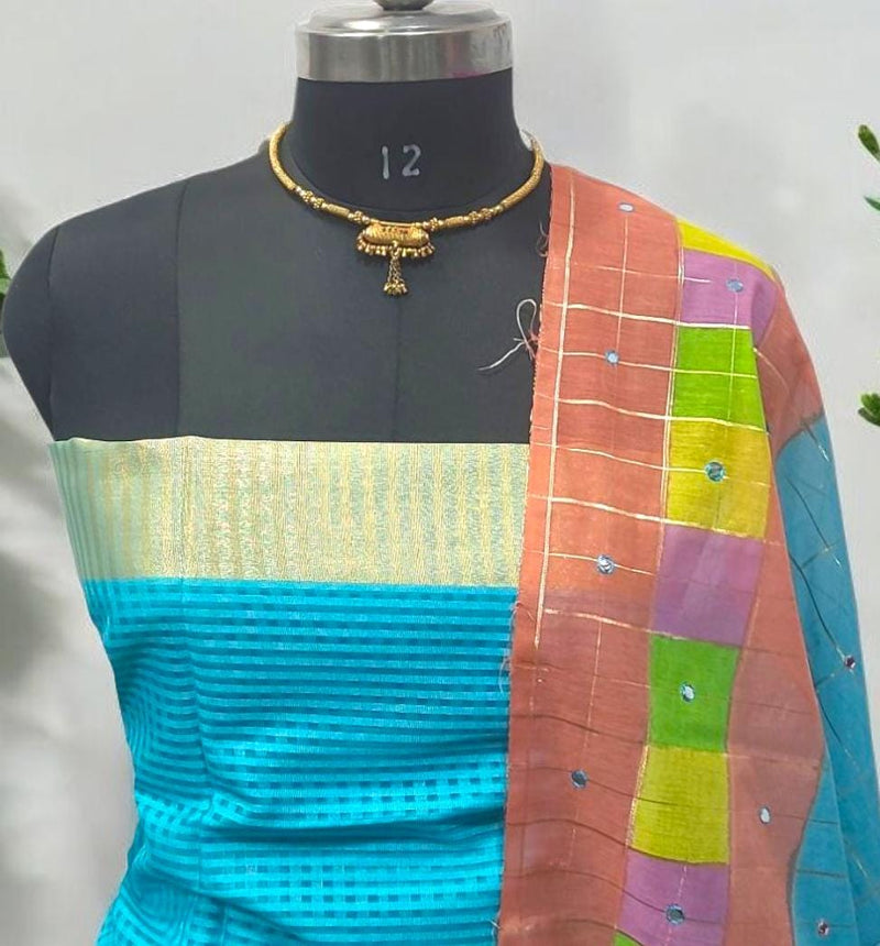 Banarasi Silk Unstitched Suit With Banarasi Dupatta - Leheriya