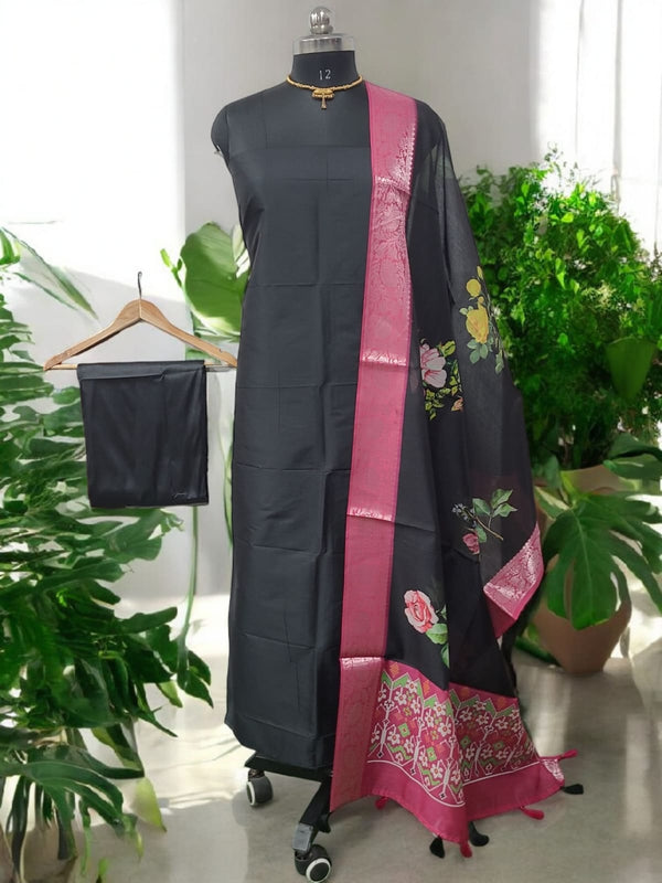 Banarasi Spun Silk Unstitched Salwar Suit - Leheriya