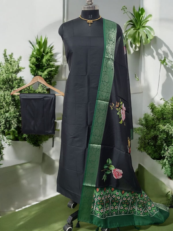 Banarasi Spun Silk Unstitched Salwar Suit - Leheriya