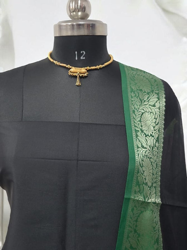 Banarasi Spun Silk Unstitched Salwar Suit - Leheriya