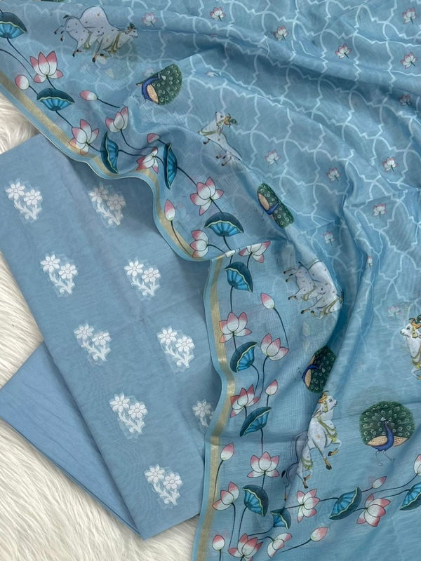 Banarasi Suit With Pichwai Dupatta - Leheriya