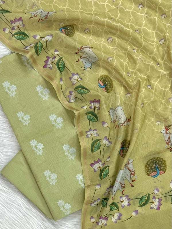 Banarasi Suit With Pichwai Dupatta - Leheriya