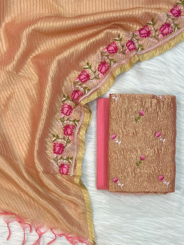 Banarasi Tissue Crush Salwar Kameez with Dupatta - Leheriya