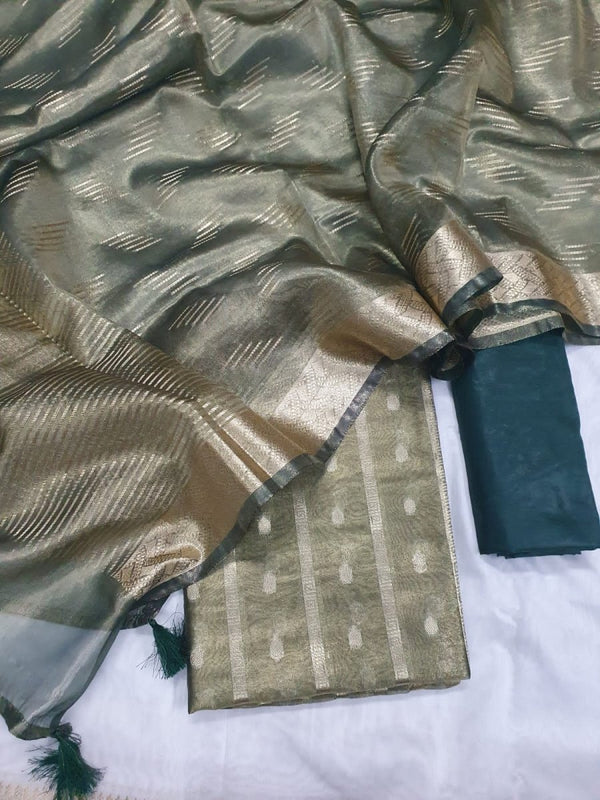 Banarasi Tisuue Silk 3 pc Salwar Suit - Leheriya