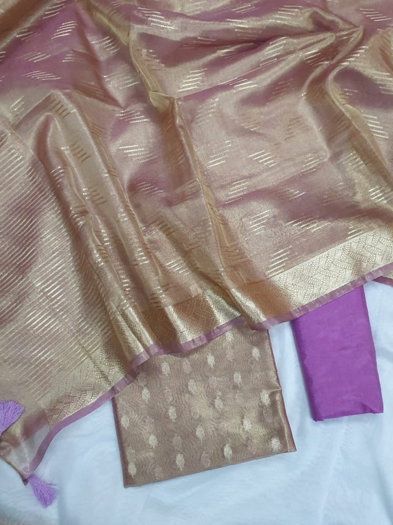 Banarasi Tisuue Silk 3 pc Salwar Suit - Leheriya