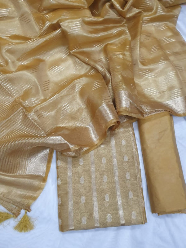 Banarasi Tisuue Silk 3 pc Salwar Suit - Leheriya