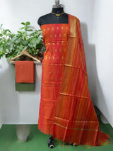 Banarasi Unstitched 3 pc Salwar Suit - Leheriya
