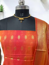 Banarasi Unstitched 3 pc Salwar Suit - Leheriya
