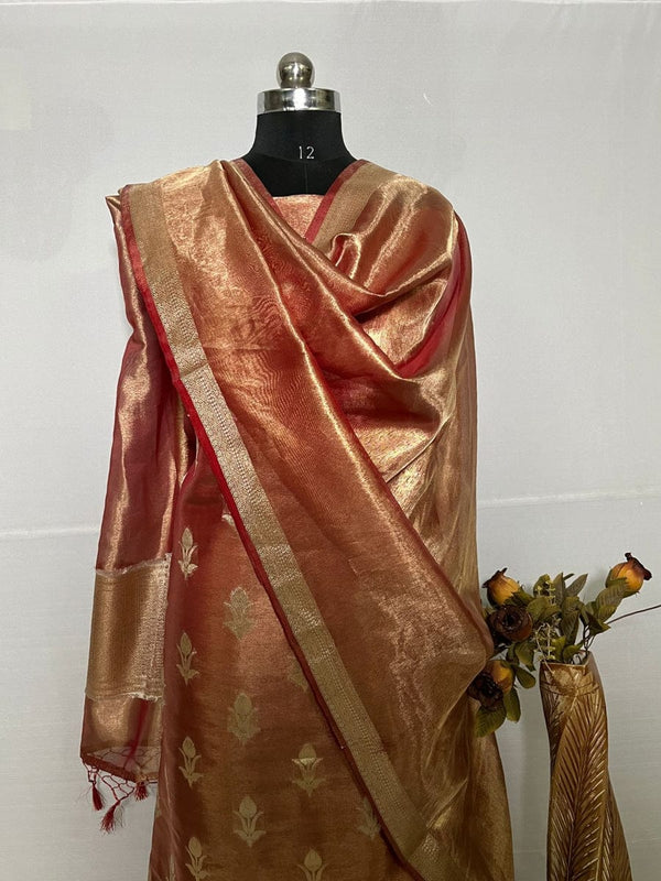 Banarasi Unstitched Salwar Kameez with Dupatta - Leheriya