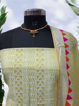 Banarasi Unstitched Salwar Suit with Dupatta - Leheriya