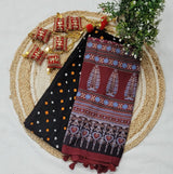 Bandhani Ajrakh Applique Dupatta from Barmer - Leheriya