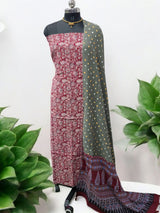 Bandhani dupatta & Ajrakh Fusion 2 pc Salwar Suit - Leheriya