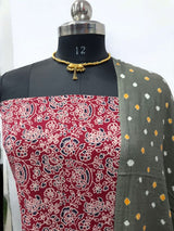 Bandhani dupatta & Ajrakh Fusion 2 pc Salwar Suit - Leheriya