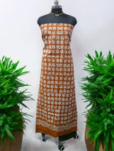 Beautiful Crafted Cotton Slub Batik Print 3Pc Unstitched Salwar Suit - Leheriya