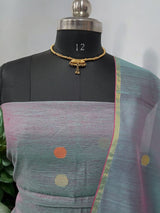 Bengal Handwoven Jamdani 2 pc Muslin Unstitched Salwar Suit - Leheriya