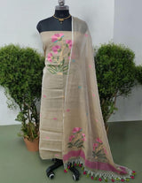 Bengal Handwoven Jamdani 2 pc Muslin Unstitched Salwar Suit - Leheriya