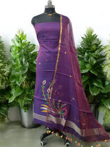 Bengal Handwoven Jamdani 2 pc Muslin Unstitched Salwar Suit - Leheriya