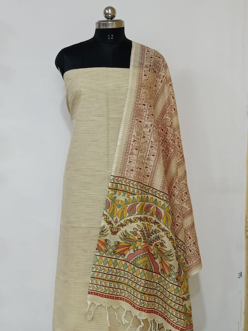 Bhagalpur Cotton Kalamkari Salwar Suit - Leheriya