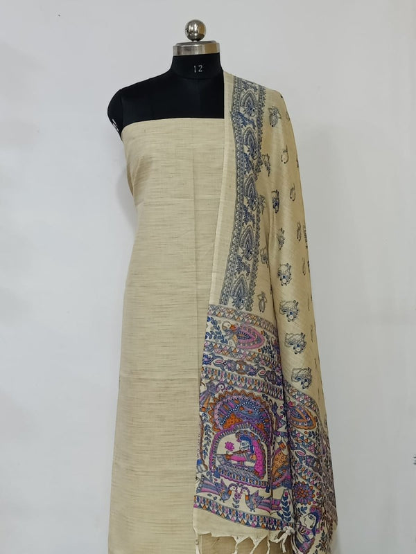 Bhagalpur Cotton Kalamkari Salwar Suit - Leheriya