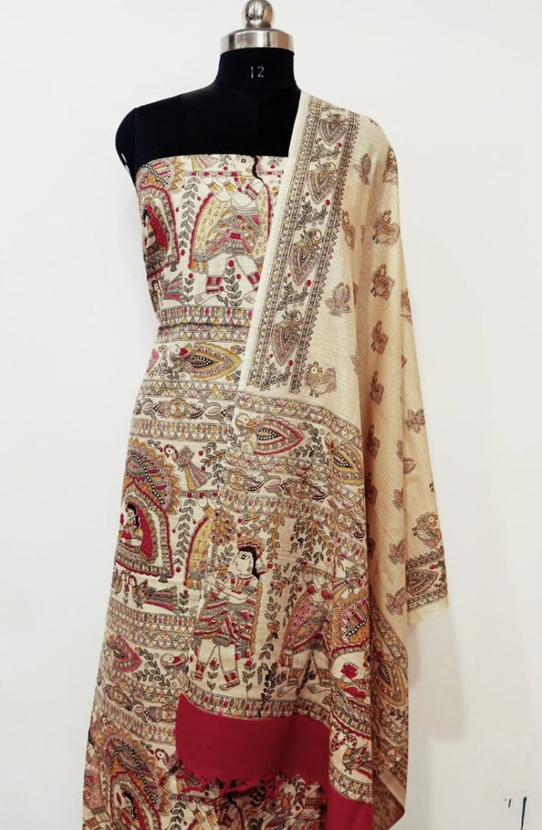 Bhagalpur Cotton Kalamkari Salwar Suit - Leheriya
