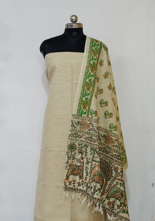 Bhagalpur Cotton Kalamkari Salwar Suit - Leheriya