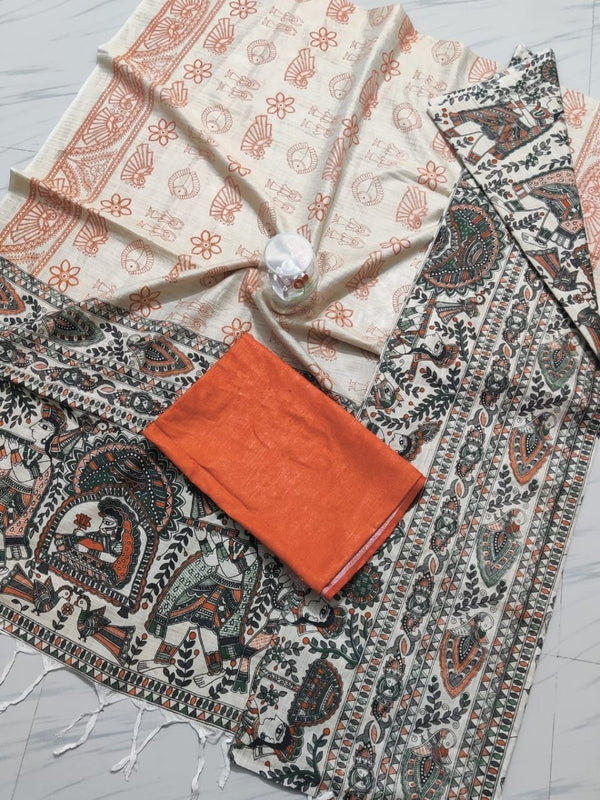 Bhagalpur Cotton Kalamkari Salwar Suit - Leheriya