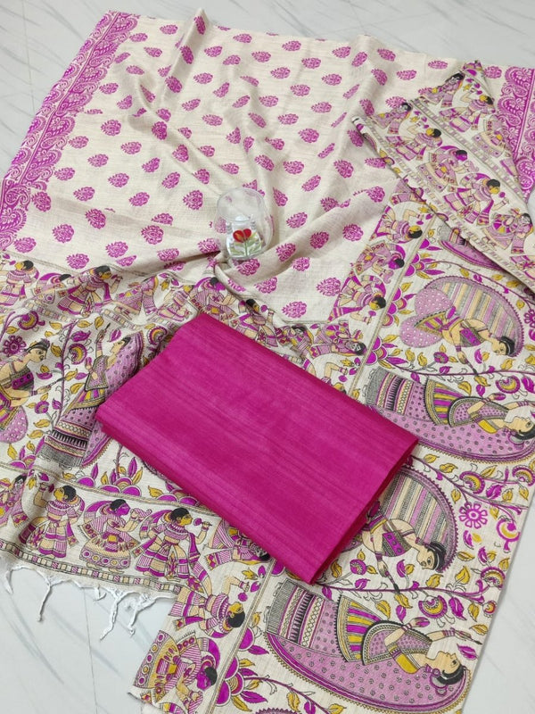 Bhagalpur Cotton Kalamkari Salwar Suit - Leheriya