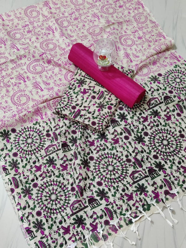 Bhagalpur Cotton Warli Salwar Suit - Leheriya