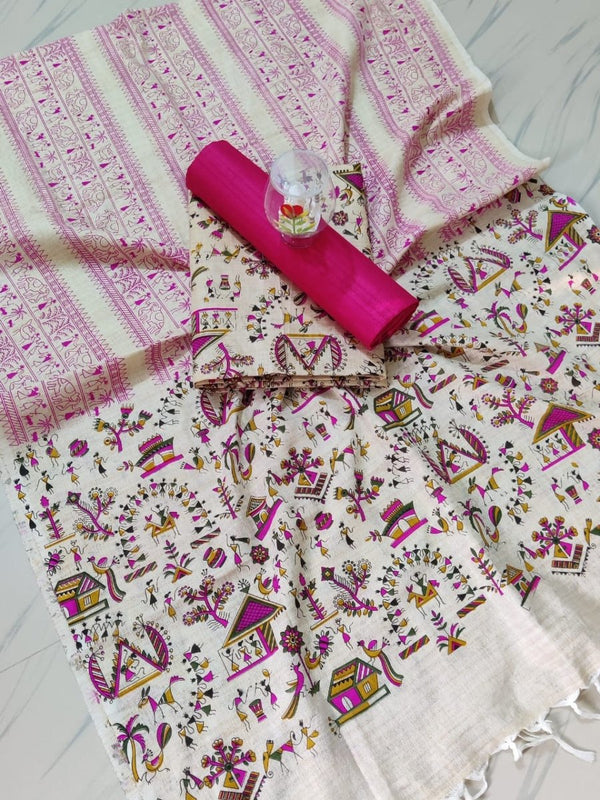 Bhagalpur Cotton Warli Salwar Suit - Leheriya