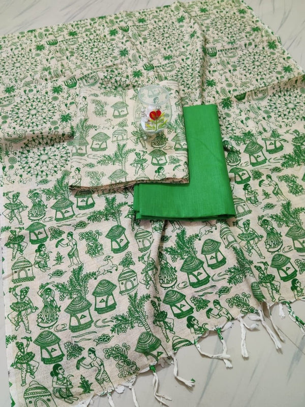 Bhagalpur Cotton Warli Salwar Suit - Leheriya