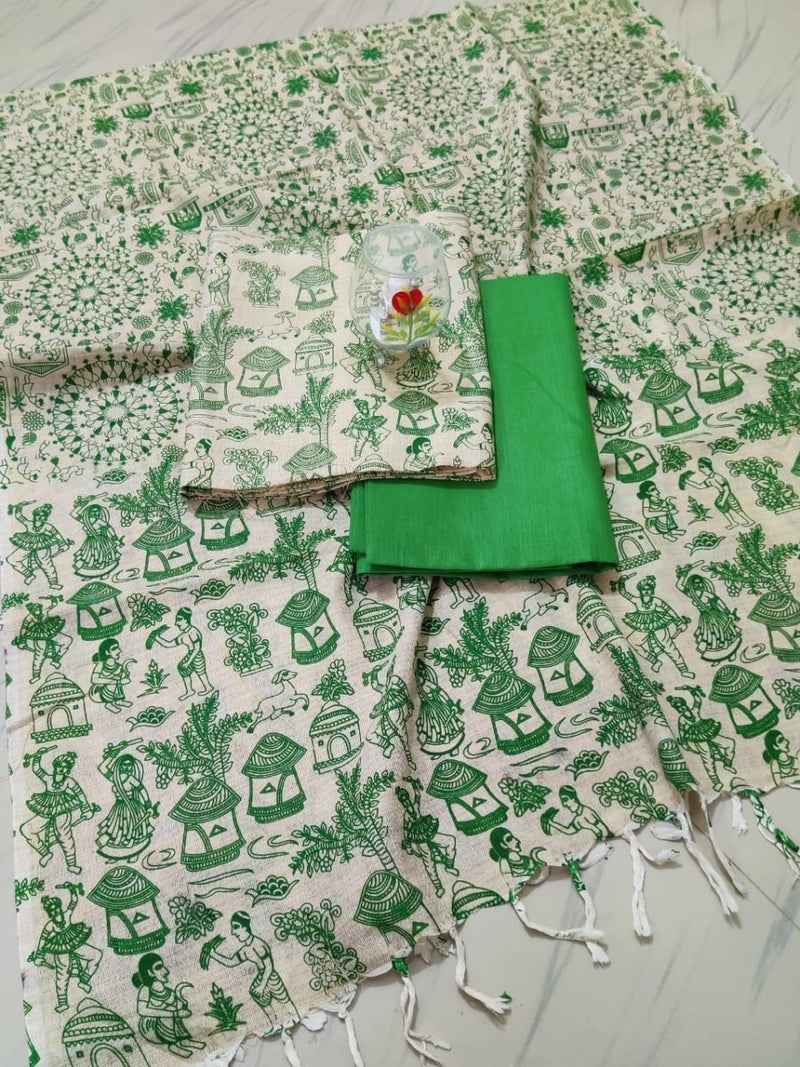 Bhagalpur Cotton Warli Salwar Suit - Leheriya