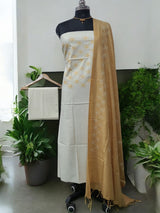 Bhagalpuri Cotton Linen Embroidery 3 pc Salwar Suit - Leheriya