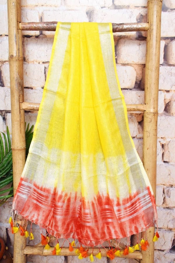 Bhagalpuri Pure Linen Dupatta - Leheriya
