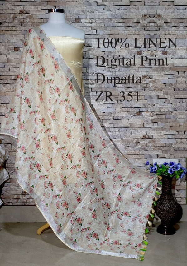Bhagalpuri Pure Linen Dupatta - Leheriya
