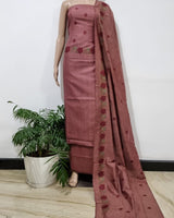 Bhagalpuri Salwar Suit with Embroidery | Rose Taupe | - Leheriya