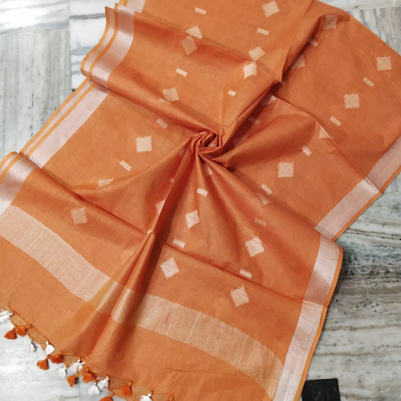 Bhagalpuri Semi Linen Buta Dupatta - Leheriya