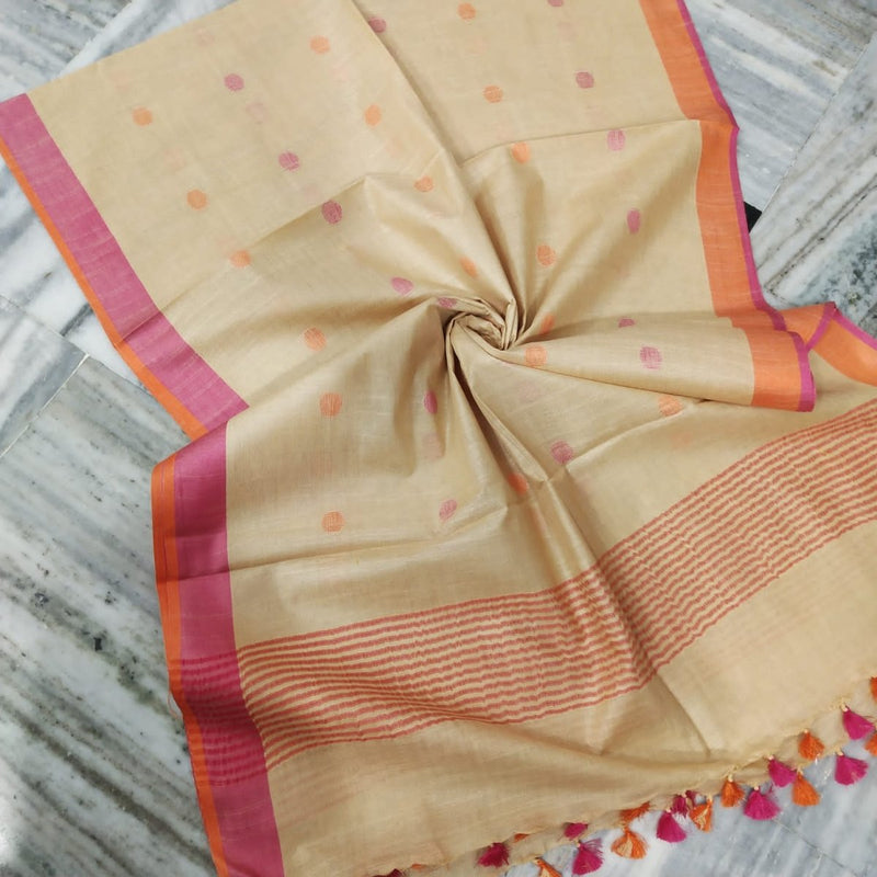 Bhagalpuri Semi Linen Buta Dupatta - Leheriya