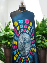 Blue Modal Silk Colorful Shibori Dupatta - Leheriya