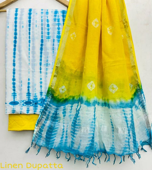Cotton Linen Salwar Suit - Leheriya